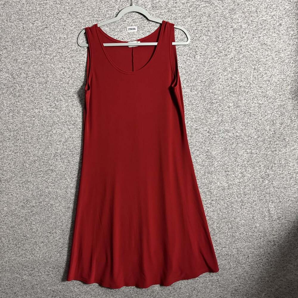 Sympli The Best Canada Women's 10 Red Sleeveless Tank Dress A-Line Scoop Midi